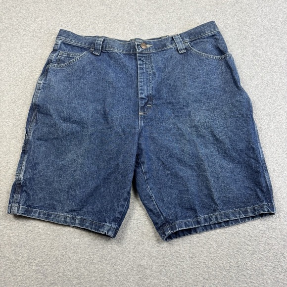 Wrangler Relaxed Fit Carpenter Jean Shorts Mens 38 Denim Blue Jorts 10" Inseam‎ - Picture 1 of 8